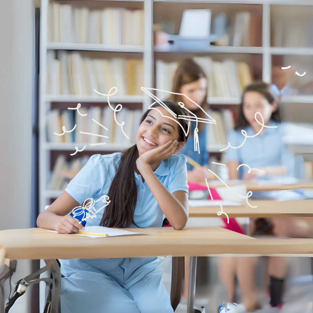 Student dreaming of graduation